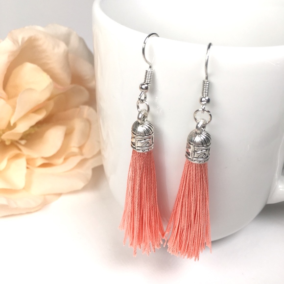 Jewelry - Coral Tassel Drop Earrings